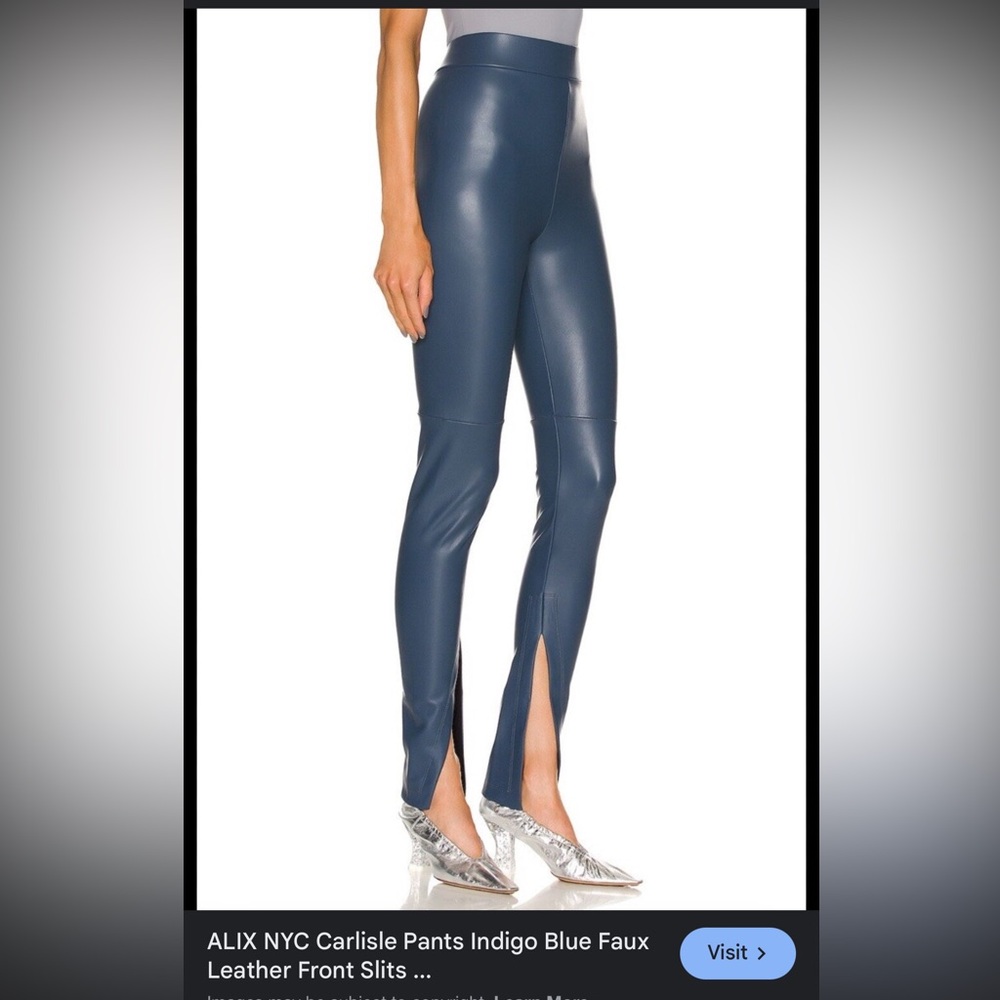 ALIX NYC Indigo Blue Faux Leather Leggings